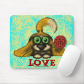 花のmousepadのデザインのおもしろいでかわいい犬 マウスパッド (マウス)