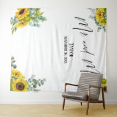 花のMr. and Mrs. フォトバックドロップ タペストリー (インサイチュ(横))