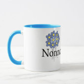 花のNonnaのかわいらしく青いTシャツ マグカップ (左)