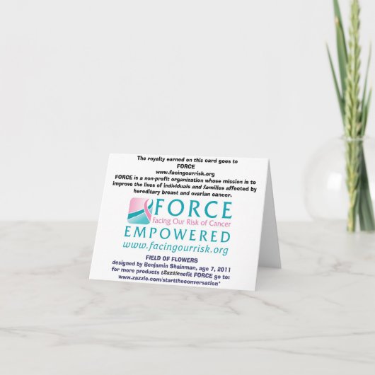 花のnotecardの分野 カード (裏面)