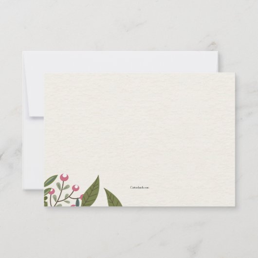 花のNotecard 招待状 (裏面)