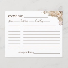 花のPampa草のレシピカード チラシ