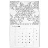 花はあなた自身のパーソナライズな色をこれ着色します カレンダー (2月 2019)