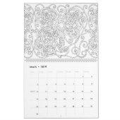 花はあなた自身のパーソナライズな色をこれ着色します カレンダー (3月 2019)