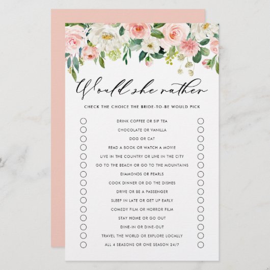 花はかわいらしむしろブライダルシャワー (正面/裏面)