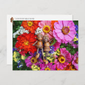 花はがきのスプレー上のコーン小人 ポストカード (正面/裏面)