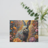 花はがき内のウサギ ポストカード (スタンド正面)