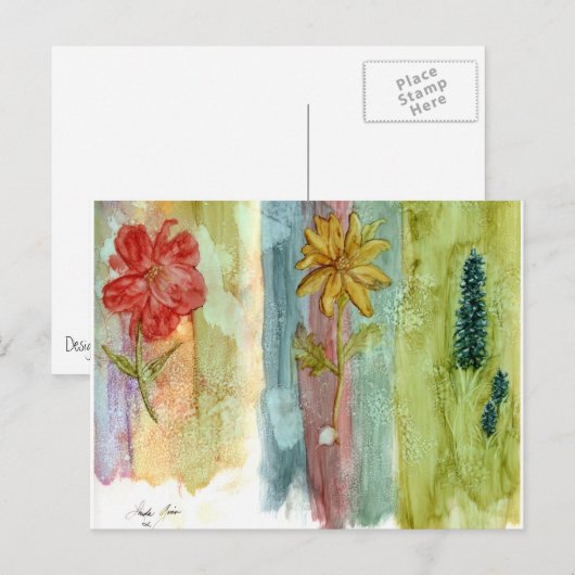 花はがき3枚 ポストカード (正面/裏面)
