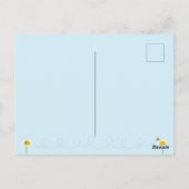 花はがき – 青い背景 ポストカード (裏面)