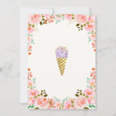 花はこちらスクープのアイスクリーム赤ちゃんシャワー 招待状 (裏面)