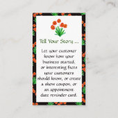 花はっきりした付きかわいらし名刺 名刺 (裏面)