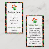 花はっきりした付きかわいらし名刺 名刺 (正面/裏面)