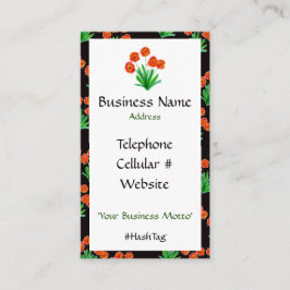 花はっきりした付きかわいらし名刺 名刺