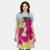 花はっきりした咲きゲラニウムフロリモダンスト エプロン (着用した状態)