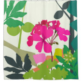 花はっきりした咲きゲラニウムフロリモダンスト シャワーカーテン (正面)