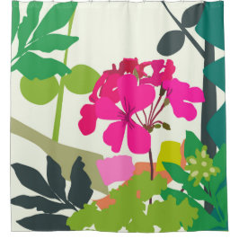 花はっきりした咲きゲラニウムフロリモダンスト シャワーカーテン