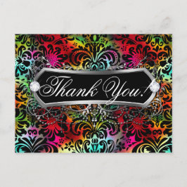 花はっきりした柄ファッションジュエリーありがとう ポストカード
