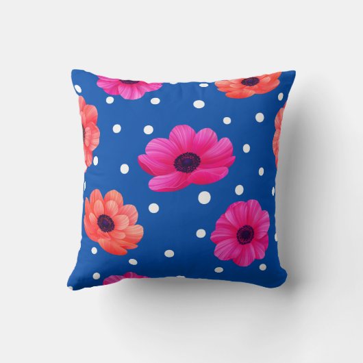 花はっきりした柄青枕 クッション (裏面)