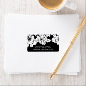 花はっきりした黒差出人住所ラベル。 ラベル (インサイチュ)