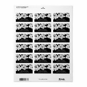 花はっきりした黒差出人住所ラベル。 ラベル (フルシート)