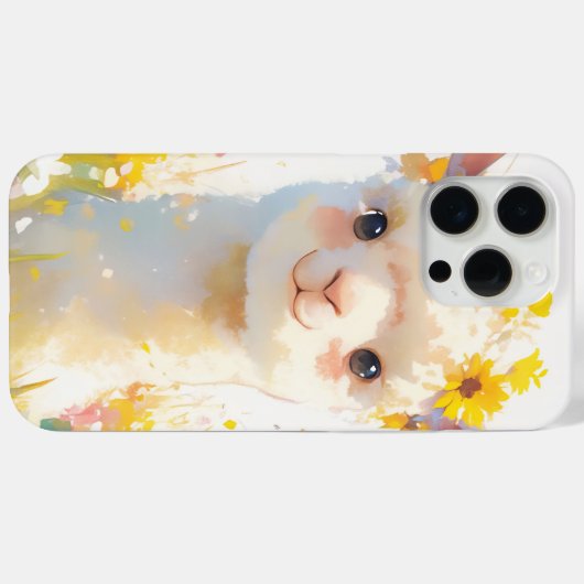 花はアルパカの冠を飾った Case-Mate iPhoneケース (裏面 (横))