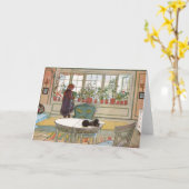 花はカール・ラーソンによる窓際の窓辺 カード (黄色い花)