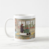 花はカール・ラーソンによる窓際の窓辺 コーヒーマグカップ (左)