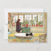 花はカール・ラーソンによる窓際の窓辺 シーズンカード (正面)