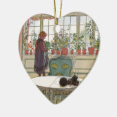 花はカール・ラーソンによる窓際の窓辺 セラミックオーナメント (左)