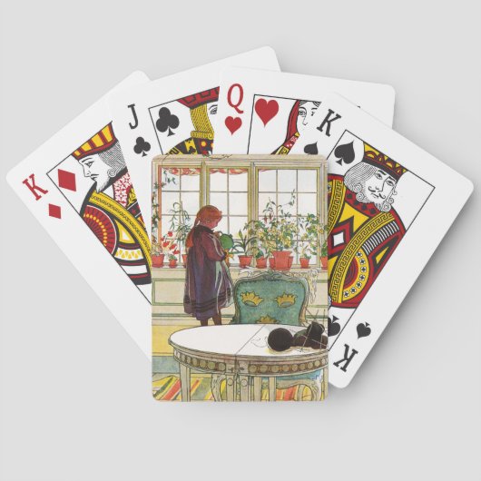 花はカール・ラーソンによる窓際の窓辺 トランプ (裏面)