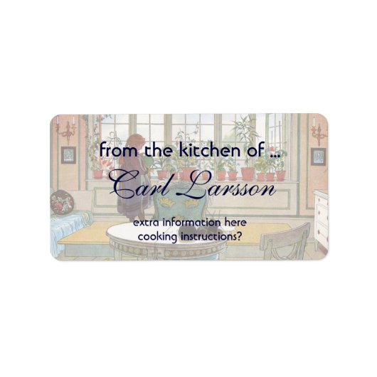 花はカール・ラーソンによる窓際の窓辺 ラベル (正面)