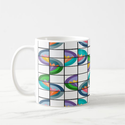 花はコーヒーマグを分割 コーヒーマグカップ (左)