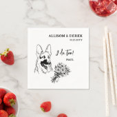 花はドッグジャーマンシェパード結婚の スタンダードカクテルナプキン (インサイチュ)