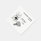 花はドッグジャーマンシェパード結婚の スタンダードカクテルナプキン (角)