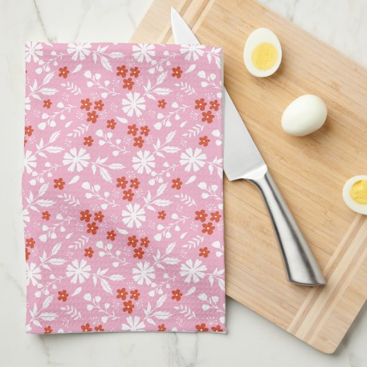 花は世界に色を付ける キッチンタオル (四つ折り)