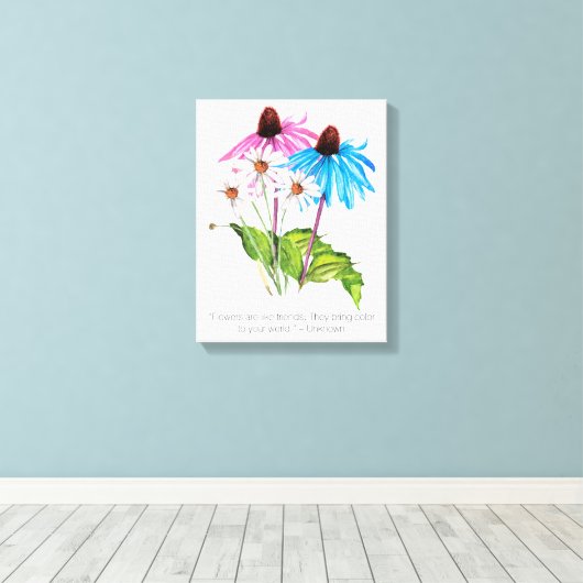 花は友なり |感動的引用文 キャンバスプリント (インサイチュ (ウッドフロア))