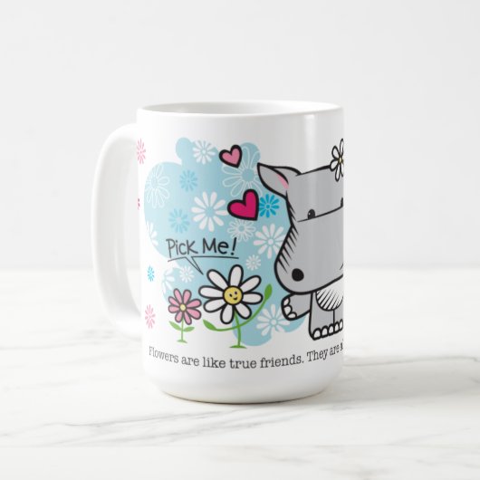 花は友人のようです コーヒーマグカップ (正面左)