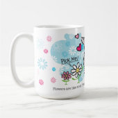 花は友人のようです コーヒーマグカップ (左)