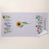 花は友達が世界に持ち込むようなものだ ビーチタオル (正面)