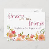 花は友達の引用文はがき ポストカード (正面/裏面)