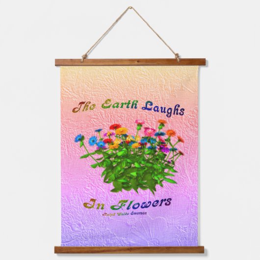 花は土感動的 吊り下げ型タペストリー (正面)