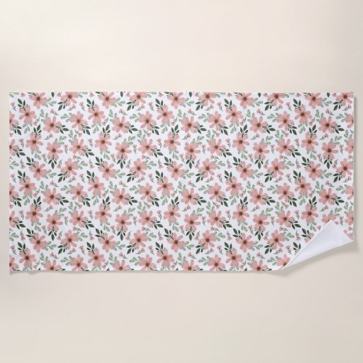 花は地楽 ビーチタオル (正面)