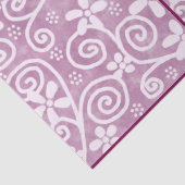花は塵ピンクの白いパターンの切り離し渦巻き 薄葉紙 (詳細)