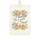 花は女の子の友最高の達である-《植物》百日草アート カーエアーフレッシュナー (裏面)