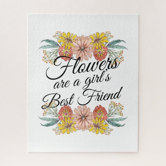 花は女の子の友最高の達である-《植物》百日草アート ジグソーパズル (縦)