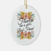 花は女の子の友最高の達である-《植物》百日草アート セラミックオーナメント (右)