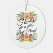 花は女の子の友最高の達である-《植物》百日草アート セラミックオーナメント (左)