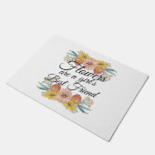 花は女の子の友最高の達である-《植物》百日草アート ドアマット (アングル)