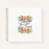 花は女の子の友最高の達である-《植物》百日草アート ノートブック (正面)