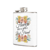 花は女の子の友最高の達である-《植物》百日草アート フラスク (左)